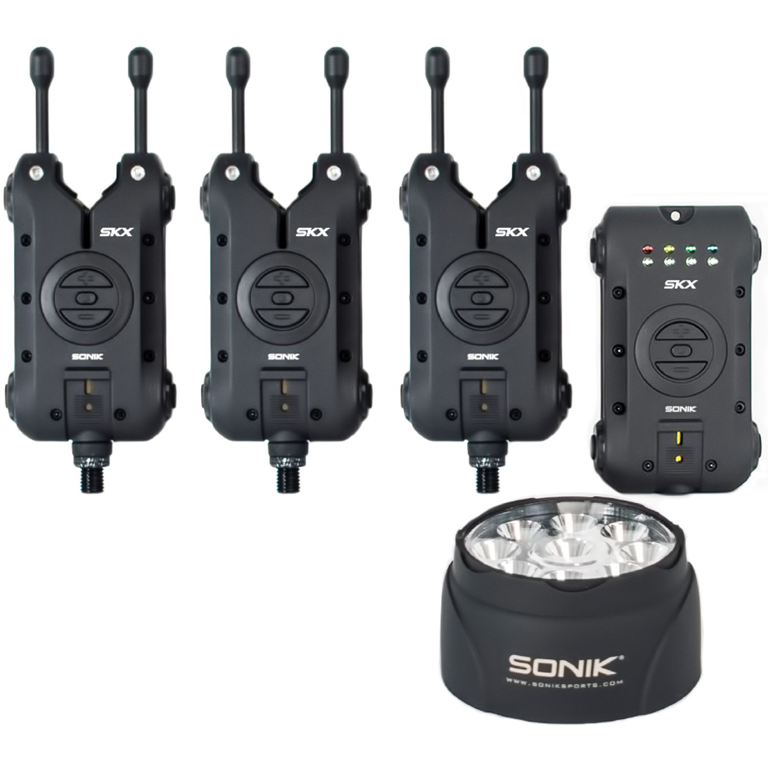 Sonik SKX 3+1 Alarm + Bivvy lamp | Beetmelder set
