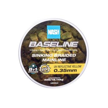 Nash Baseline Sinking Braid UV Yellow 1200 meter 40lb 0,35mm