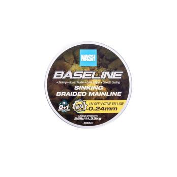 Nash Baseline Sinking Braid UV Yellow 1200 meter 40lb 0,35mm